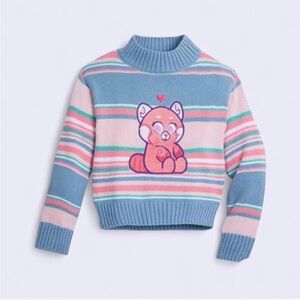Disney Store Mei Panda Striped Knitted Sweater for Kids Turning Red